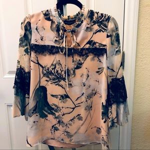 Karl Lagerfeld Pale Pink floral blouse, Size M